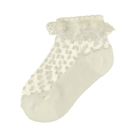 Beautiful Mayoral Baby Girls Ivory Plumeti Mesh Frilly Socks #3