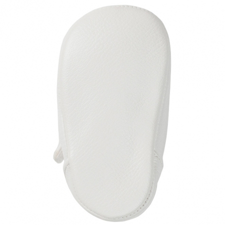 Mayoral Baby White T Bar Faux Leather Pram Shoes #5