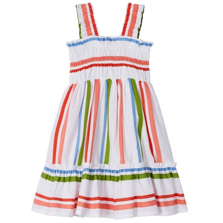 Mayoral Girls Multi Colours Stripes Summer Dress #3