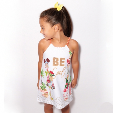 Mayoral Girls Spring Summer White Be Cool Dress