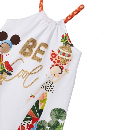 Mayoral Girls Spring Summer White Be Cool Dress #4
