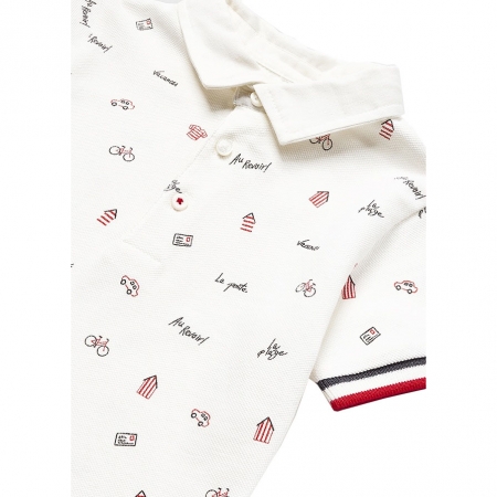 Mayoral Spring Summer Baby Boys White Polo Top Navy Shorts Set #2