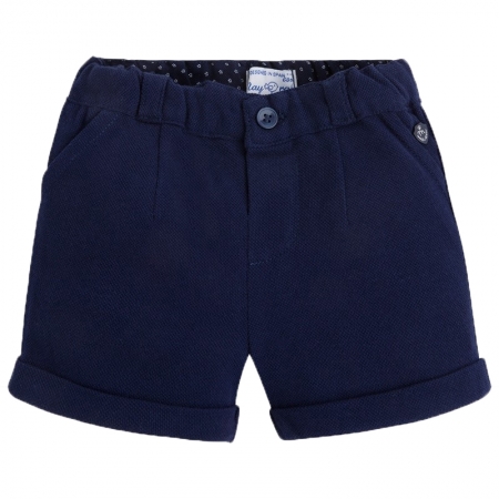 Mayoral Spring Summer Baby Boys White Polo Top Navy Shorts Set #3