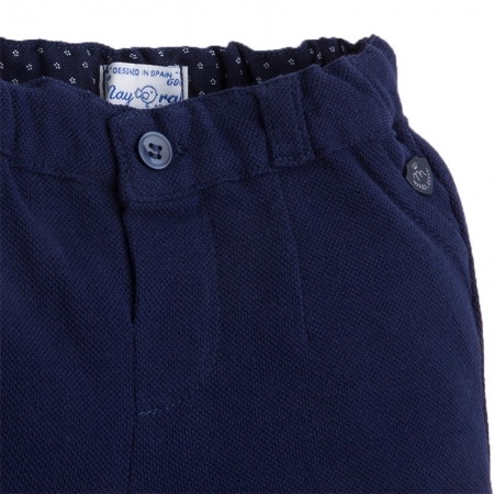 Mayoral Spring Summer Baby Boys White Polo Top Navy Shorts Set #5