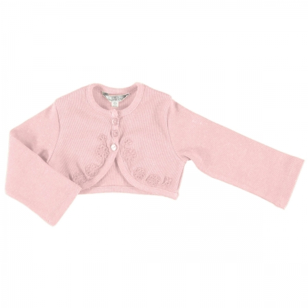 Mayoral Baby Girls Pink Bolero With Flower Trim