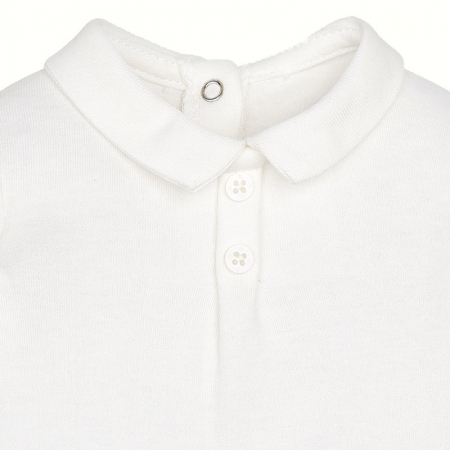 Mayoral Baby Boys Ivory Polo Bodysuit Navy Braces Trousers Set #2