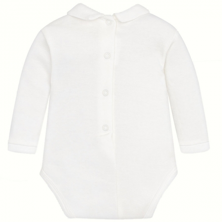 Mayoral Baby Boys Ivory Polo Bodysuit Navy Braces Trousers Set #3