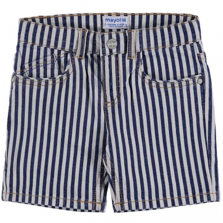 Mayoral Boys Enjoy Summer White T Shirt And Navy Stripes Shorts Set #3