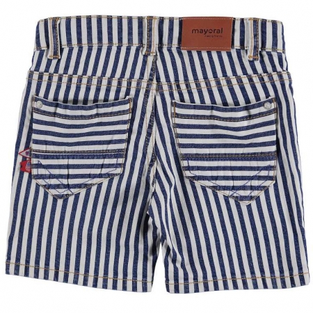 Mayoral Boys Enjoy Summer White T Shirt And Navy Stripes Shorts Set #4