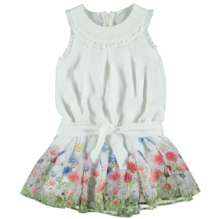 Mayoral Girls Summer White Floral Chiffon Dress