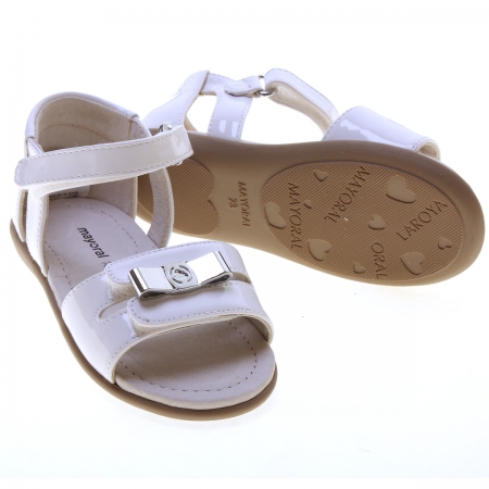 Mayoral Girls White Patent Sandals In Leather #2