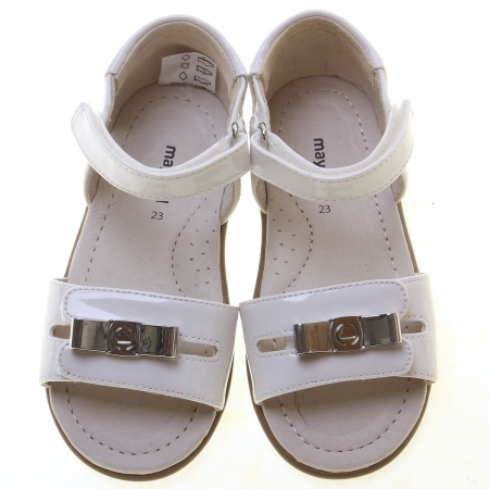 Mayoral Girls White Patent Sandals In Leather #3