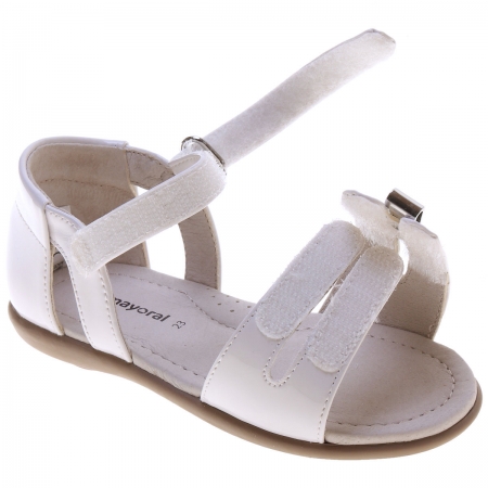 Mayoral Girls White Patent Sandals In Leather #4
