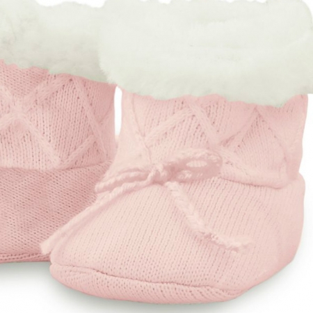 Mayoral Baby Girls Knitted Pink Fur Boots #2