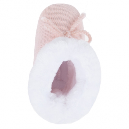 Mayoral Baby Girls Knitted Pink Fur Boots #3