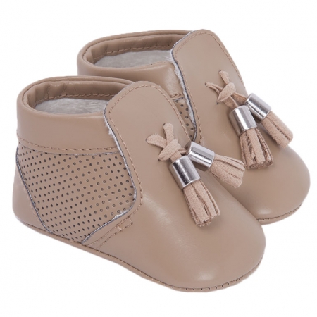 Mayoral Baby Boys Caramel Pram Shoes With Tassels