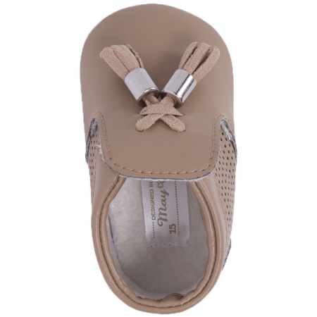 Mayoral Baby Boys Caramel Pram Shoes With Tassels #2