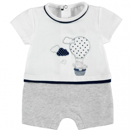 Mayoral Baby Boys Ivory Grey 1 Piece Romper