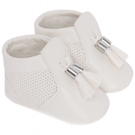 Mayoral Baby Boys Ivory Booties Pram Shoes With Tassels