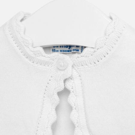 Baby Girls White Bolero From Mayoral Scallop Edge #2