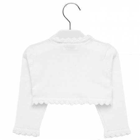 Baby Girls White Bolero From Mayoral Scallop Edge #3