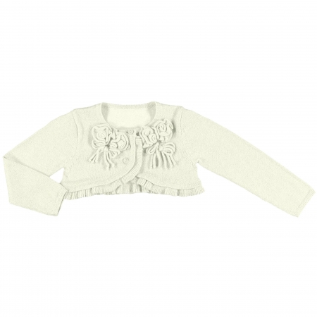 Girls Cream Floral Knitted Cardigan From Mayoral