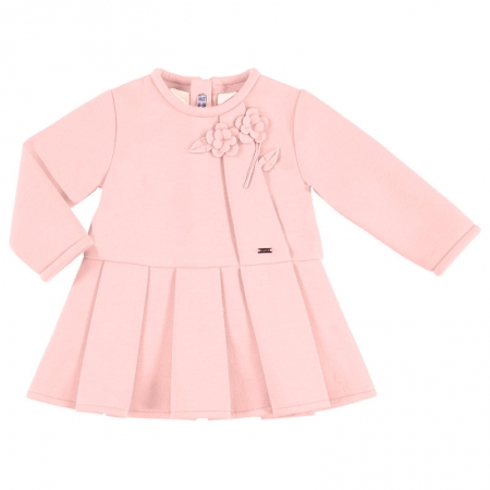 Mayoral Baby Girls Pink Dress Flowers Appliques Autumn Winter