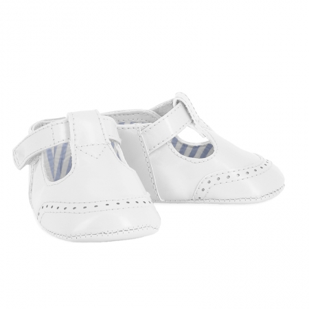 Mayoral Baby Boys White T Bar Pram Shoes