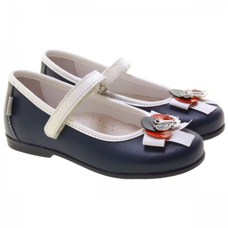 Made in Italy Nautical Styled Girls Navy Shoes