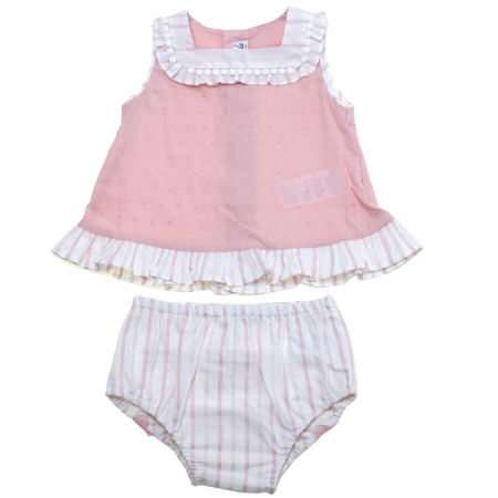 Miranda Spring Summer Baby Girls Pink Dress Panty Set