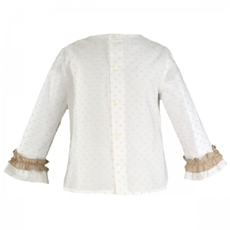 Miranda Autumn Winter Girls Caramel Off White Top And Skirt Set #3