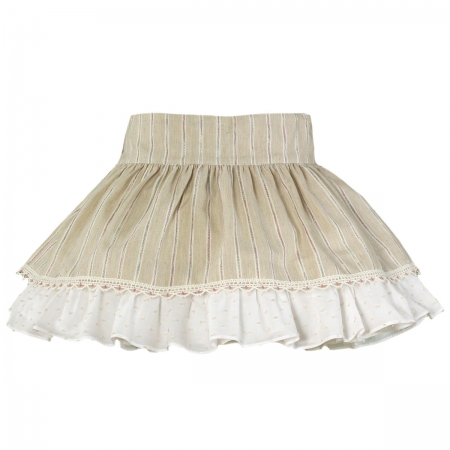 Miranda Autumn Winter Girls Caramel Off White Top And Skirt Set #5