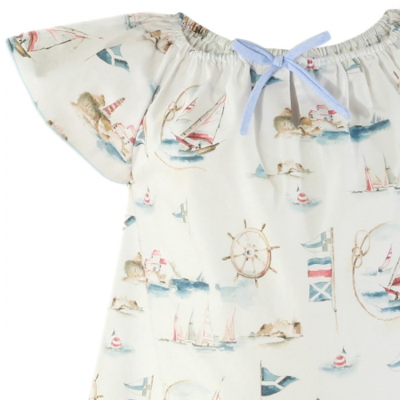 Miranda Girls Pink Blue Nautical Ra Ra Dress #2