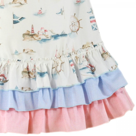 Miranda Girls Pink Blue Nautical Ra Ra Dress #3