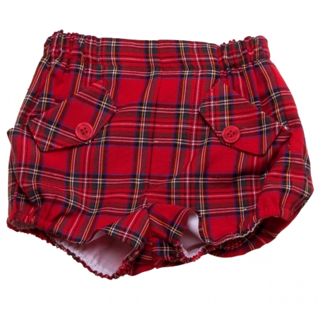 Miranda Baby Boys Red DoggyTop Red Tartan Shorts Set #3