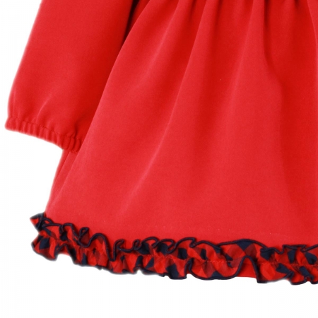 Miranda Baby Girls Red Dress Navy Red Gingham Bow #3