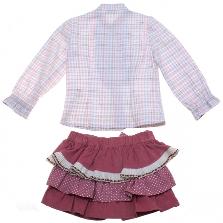 Sale Spanish Miranda Girls Dusky Pink Blouse Shorts Set #2