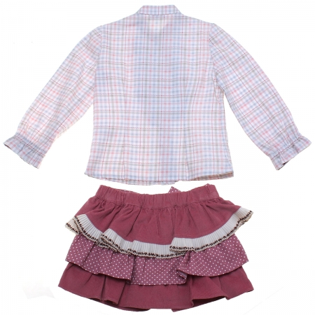 Sale Spanish Miranda Girls Dusky Pink Blouse Shorts Set #2