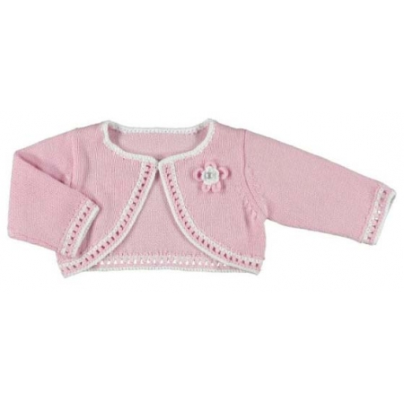 Mayoral Baby Girls knitted Pink Bolero Cardigan