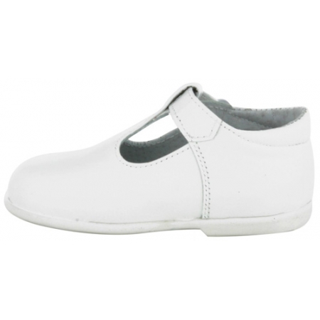T Bar Baby White Shoes In Leather #2