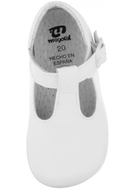 T Bar Baby White Shoes In Leather #3