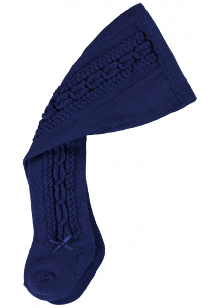 Mayoral Baby Girls Navy Cotton Tights With Bow