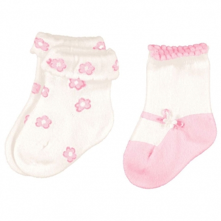 Mayroral baby girls socks ivory pink decoration