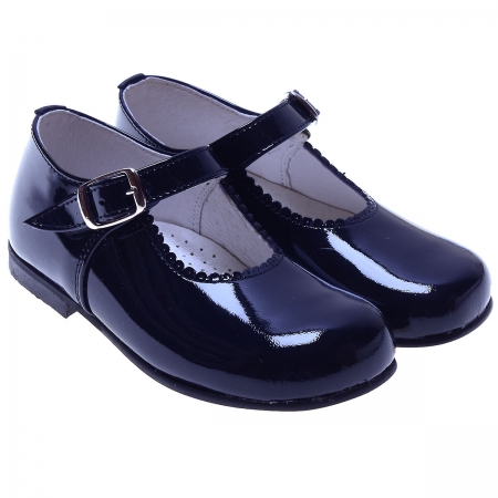 Classic Mary Jane Navy Shoes In Patent For a Toddle Girl #2