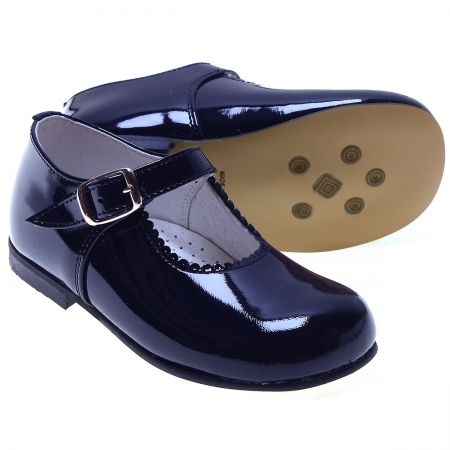Classic Mary Jane Navy Shoes In Patent For a Toddle Girl #3