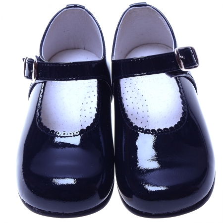 Classic Mary Jane Navy Shoes In Patent For a Toddle Girl #4