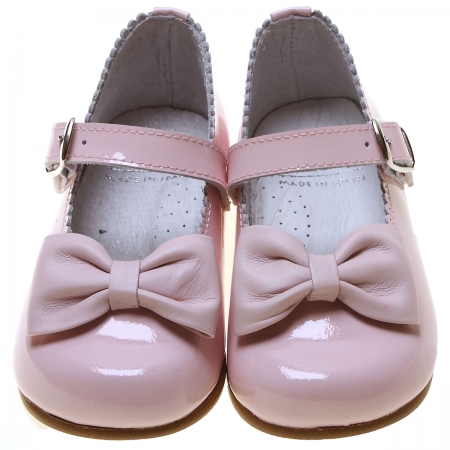 Girls Pink Mary Jane Shoes Scallop Bow Patent #4