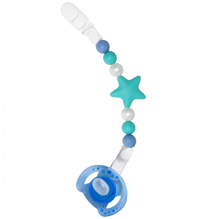Nibbling Premium Aqua Blue Star Dummy Clip