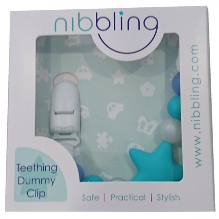 Nibbling Premium Aqua Blue Star Dummy Clip #2