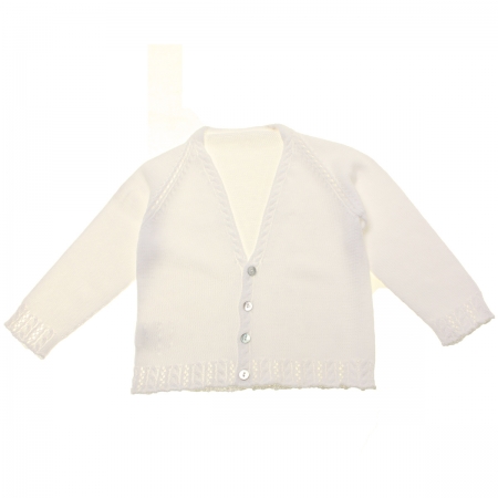 Very Soft Ivory Cardigan For Baby Boys